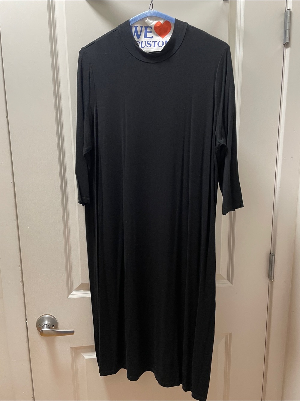 Eileen Fisher Black Midi Dress with Mock Neck